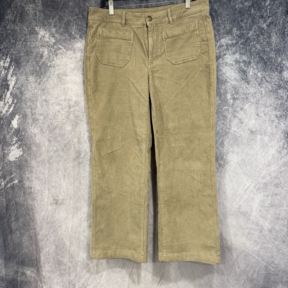 L.L.Bean Women's Size 10 Petite Tan Corduroy Pants Stretch Straight Leg Cotton